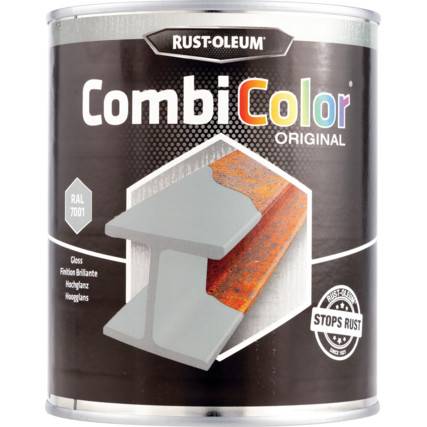 ΑΝΤΙΣΚΟΥΡΙΑΚΟ ΧΡΩΜΑ ΜΕΤΑΛΛΟΥ STEEL GREY RAL 7001 GLOSS 750ML COMBICOLOR ORIGINAL RUSTOLEUM